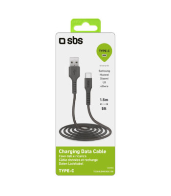 SBS USB C til USB A kabel. 1,5m. Sort