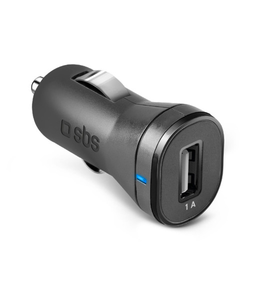 SBS biloplader med 1A USB A. Sort