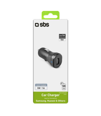 SBS biloplader med 1A USB A. Sort