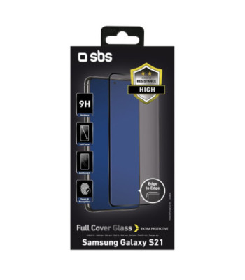 SBS beskyttelsesglas til Samsung Galaxy S21®. Sorte kanter