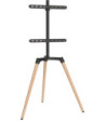 Tripod TV gulvstand med drejbar top. 42"-65". Lyst træ/sort