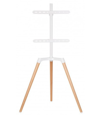 Tripod TV gulvstand med drejbar top. 42"-65". Lyst træ/hvid