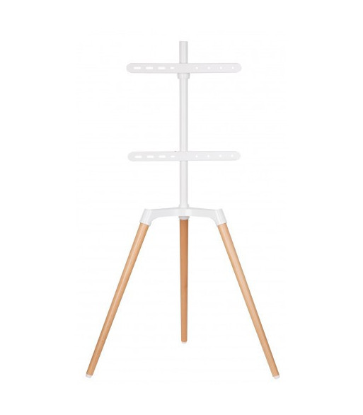 Tripod TV gulvstand med drejbar top. 42"-65". Lyst træ/hvid Tripod TV gulvstand med drejbar top. 42"-65". Lyst træ/hvid