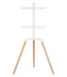 Tripod TV gulvstand med drejbar top. 42"-65". Lyst træ/hvid