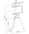 Tripod TV gulvstand med drejbar top. 42"-65". Lyst træ/hvid