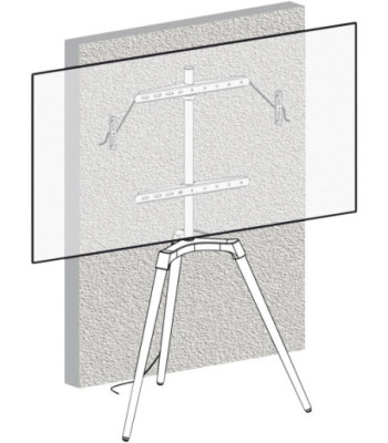Tripod TV gulvstand med drejbar top. 42"-65". Lyst træ/hvid