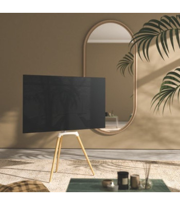 Tripod TV gulvstand med drejbar top. 42"-65". Lyst træ/hvid