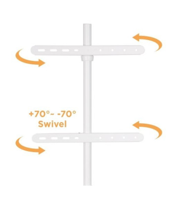 Tripod TV gulvstand med drejbar top. 42"-65". Lyst træ/hvid