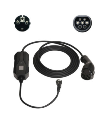 Sinox EV ladekabel mode 2. 6A 1 fase. 5m. Sort