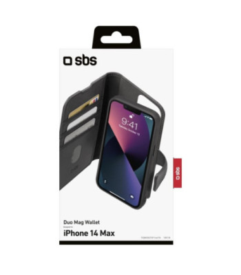 SBS Novelty book cover med aftageligt cover til iPhone 14 Plus®. Sort