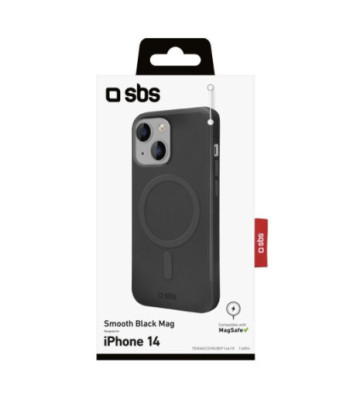 SBS Novelty MagSafe® kompatibelt cover til iPhone 14 / 13® med magnetisk opladning. Sort
