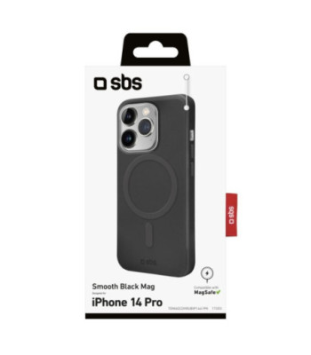 SBS Novelty MagSafe® kompatibelt cover til iPhone 14 Pro® med magnetisk opladning. Sort