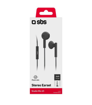 SBS in-ear stereo høretelefoner Studio Mix 65. Sort