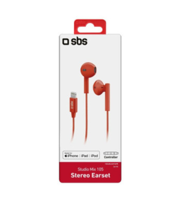 SBS in-ear stereo høretelefoner Studio Mix 105. Rød