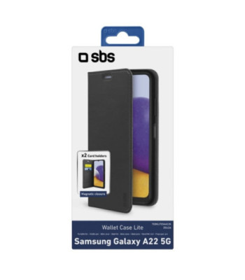 SBS Book Wallet Lite cover til Samsung Galaxy A22 5G®. Sort
