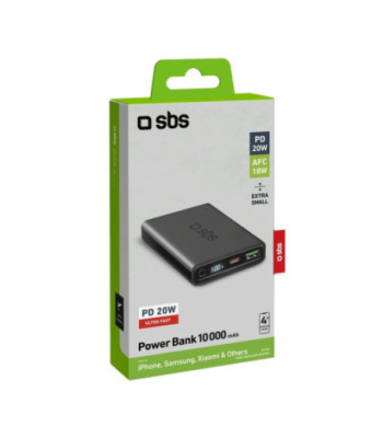 SBS powerbank 10.000 mAh. Sort