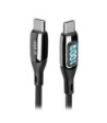 SBS USB-C til USB-C data- og opladninskabel med LCD display. Sort