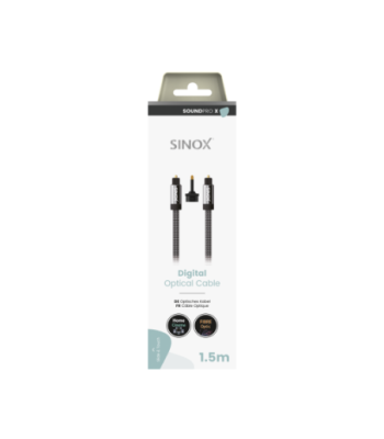 Sinox PRO X optisk digitalt kabel. 1,5m. Sort