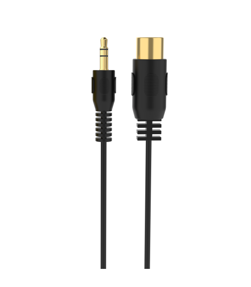 Sinox 5-pin DIN til mini jack kabel. 1m. Sort Sinox 5-pin DIN til mini jack kabel. 1m. Sort
