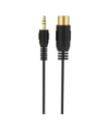 Sinox 5-pin DIN til mini jack kabel. 1m. Sort