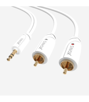Sinox One mini jack til phono kabel. 1m. Hvid