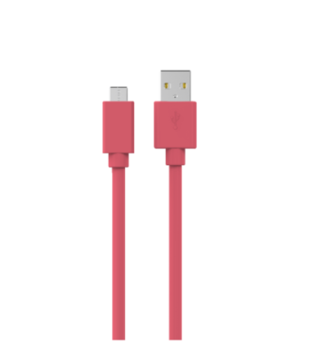 Sinox USB C til USB A kabel. 1m. Pink