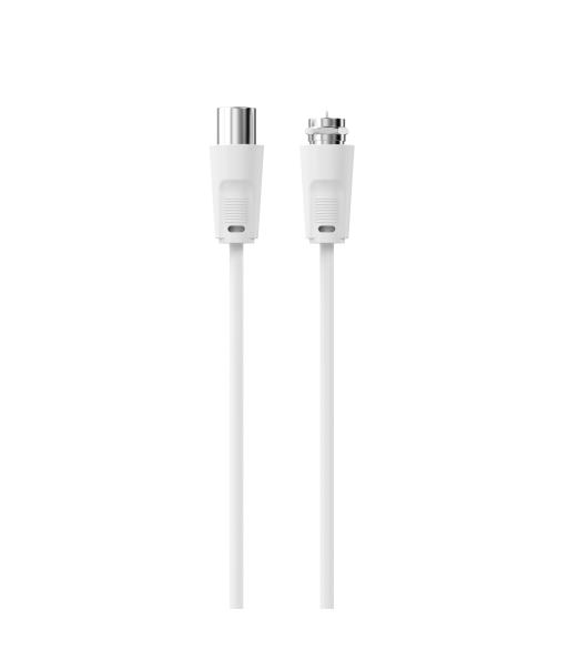 Sinox antennekabel m/Coax og F-stik. 2m. Hvid Sinox antennekabel m/Coax og F-stik. 2m. Hvid