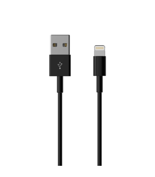 Sinox Lightning kabel. 1m. Sort