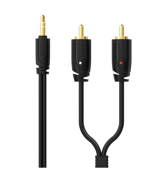 Sinox PRO 3,5mm mini jack til phono kabel. 1m. Sort Sinox PRO 3,5mm mini jack til phono kabel. 1m. Sort