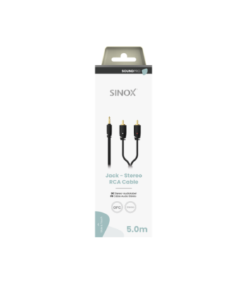 Sinox PRO 3,5mm mini jack til phono kabel. 5m. Sort