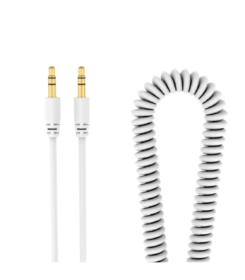 Sinox PRO mini jack spiralkabel. 3m. Hvid