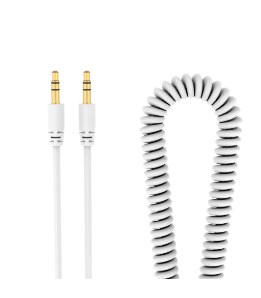 Sinox PRO mini jack spiralkabel. 3m. Hvid Sinox PRO mini jack spiralkabel. 3m. Hvid