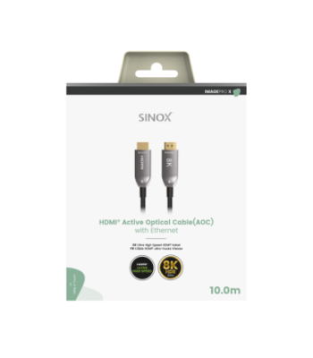 Sinox PRO X HDMI Optisk kabel 8K60Hz+E. 10m. Sort