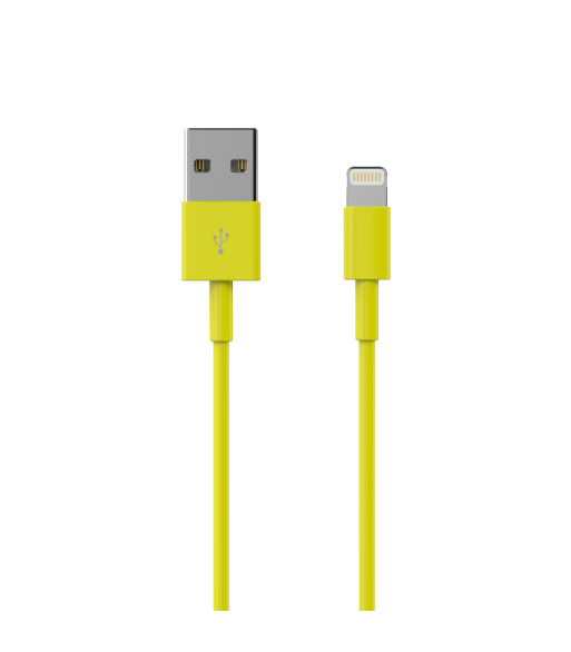 Sinox Lightning kabel. 2m. Gul Sinox Lightning kabel. 2m. Gul
