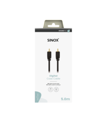 Sinox PRO digitalt Coax kabel. 5m. Sort