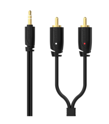 Sinox PRO mini jack til phono kabel. 2m. Sort