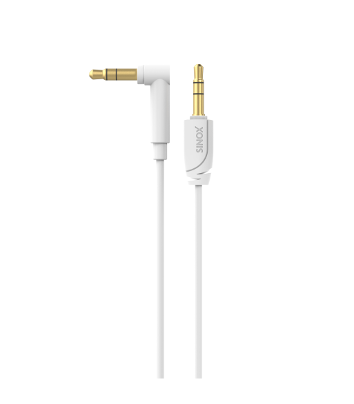 Sinox PRO mini jack kabel med vinkelstik. 1,5m. Hvid Sinox PRO mini jack kabel med vinkelstik. 1,5m. Hvid