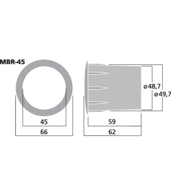 Basrefleksrør 45mm - MBR-45 MONACOR