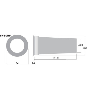 Basrefleksrør 43mm - BR-50HP MONACOR