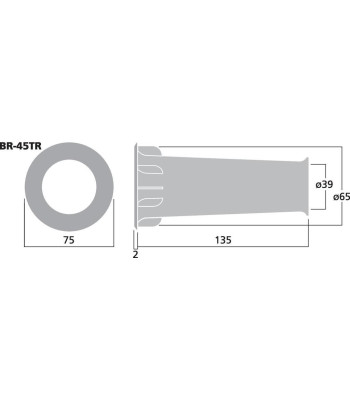 Basrefleksrør 39mm - BR-45TR MONACOR