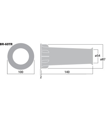 Basrefleksrør 54mm - BR-60TR MONACOR