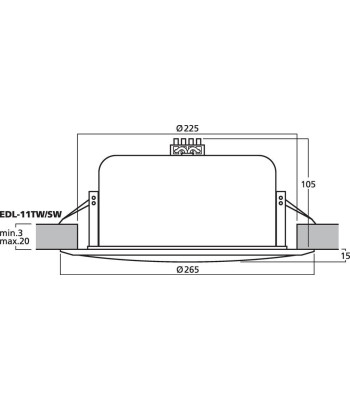 100V højttaler sort - EDL-11TW/SW MONACOR