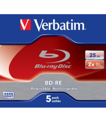 BLU-RAY BD-RE SINGLE LAYER 25GB 2X JEWEL CASE 5 STK