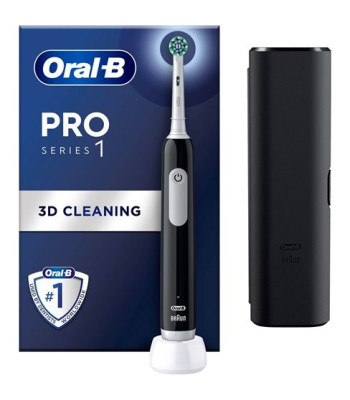 Oral-B Pro1 Black inkl. rejseetui - El-tandbørste