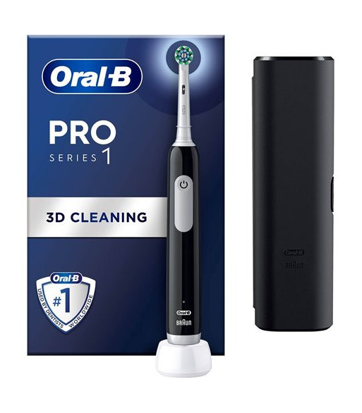 Oral-B Pro1 Black inkl. rejseetui - El-tandbørste Oral-B Pro1 Black inkl. rejseetui - El-tandbørste