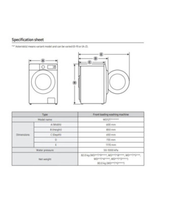 Samsung WD12T504CBW (Hvid)