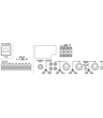 100V forstærker 120Wrms - PA-1200 MONACOR
