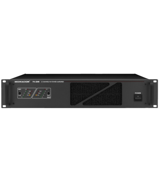 100V forstærker 2x240Wrms - PA-2240 MONACOR 100V forstærker 2x240Wrms - PA-2240 MONACOR