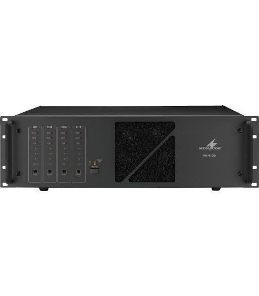 100V forstærker 4x120Wrms - PA-4120 MONACOR 100V forstærker 4x120Wrms - PA-4120 MONACOR