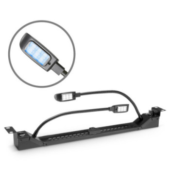 19" Gooseneck LED Rack Light | white & blue